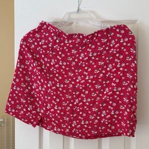 American Eagle Outfitters Red Floral Mini Skirt.